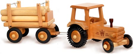 Bild vom Artikel Geschlossener Traktor mit Holzanhänger